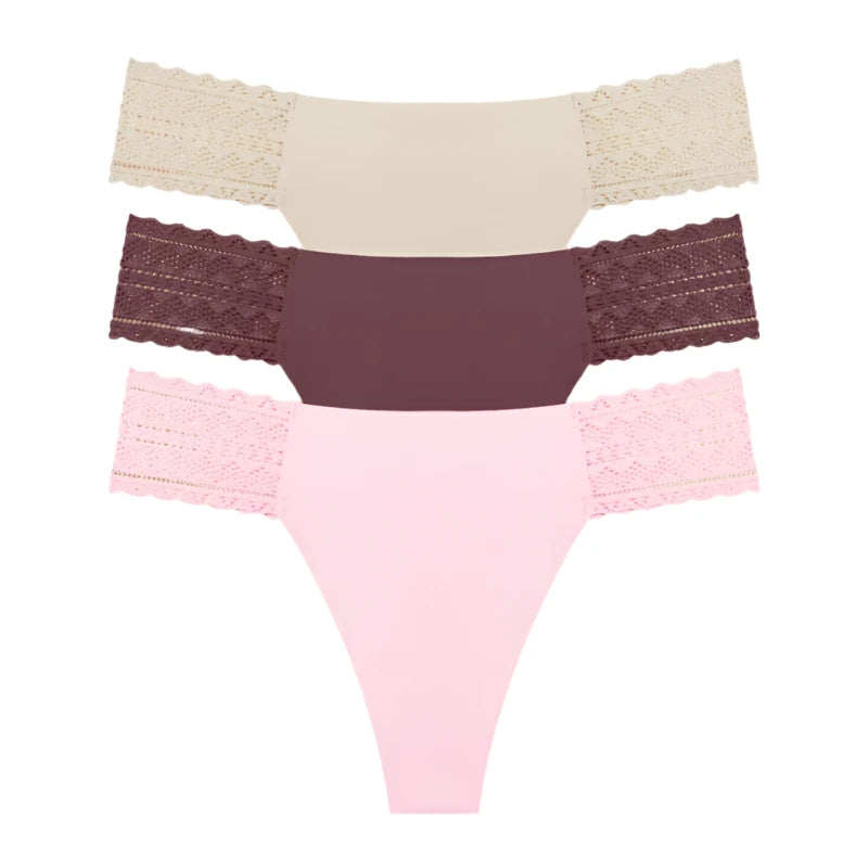 Nanette Seamless 3-Pack Lace Thong Set