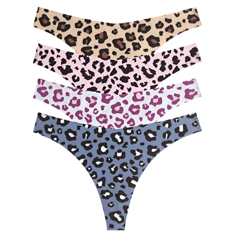 Motif Seamless Pattern Thongs - 4-PACK